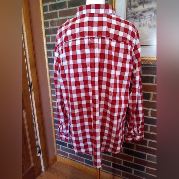St John's Bay Flannel shirt 100 percent cotton. Size XXL women's red and white - Picture 4 of 8